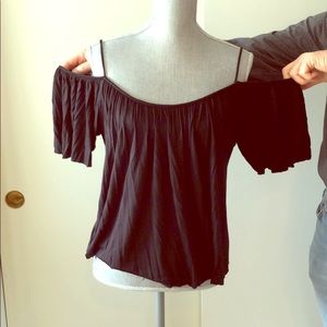 Bailey 44 Black cold-shoulder top